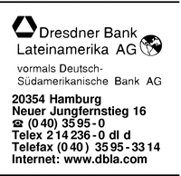 Dresdner Bank Lateinamerika AG, vormals Deutsch-Sdamerikanische Bank AG