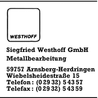 Westhoff GmbH, Siegfried