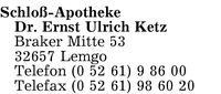 Schlo-Apotheke Dr. Ernst Ulrich Ketz