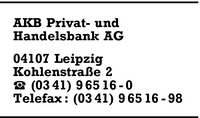AKB Privat- und Handelsbank AG Filiale Leipzig
