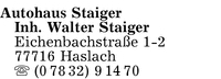 Autohaus Staiger Inh. Walter Staiger