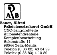 Bauer Przisionsdreherei GmbH, Alfred