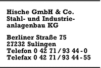 Hische GmbH & Co. Stahl und Industrieanlagenbau KG