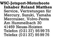 WSC-Jetsport-Motorboote Inh. Roland Matthes