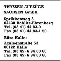 Thyssen Aufzge Sachsen GmbH