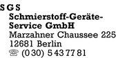SGS, Schmierstoff-Gerte-Service GmbH