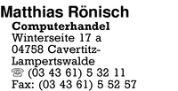 Rnisch, Matthias