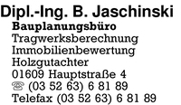 Jaschinski, B., Dipl.-Ing.