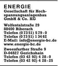 Energie Gesellschaft fr Hochspannugsanlagenbau GmbH & Co. KG