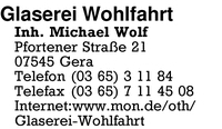Glaserei Wohlfahrt, Inh. Michael Wolf