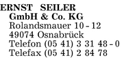 Seiler GmbH & Co. KG, Ernst