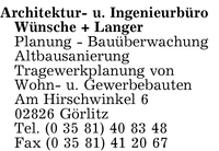 Architektur- und Ingenieurbro Wnsche + Lange