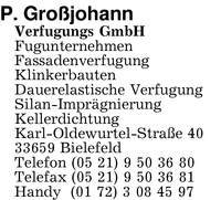 Grojohann Verfugungs GmbH, P.